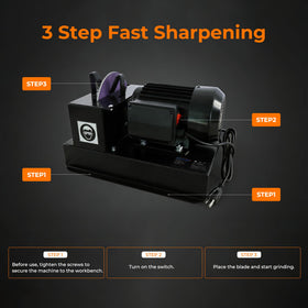 Holdwell S 9-inch ceramic wheel in action for efficient sharpening.