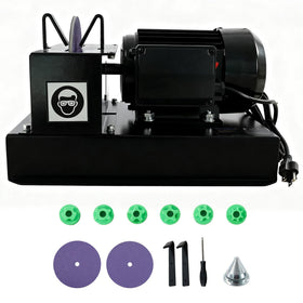 Holdwell S blade sharpener front view for precise mower blade sharpening.
