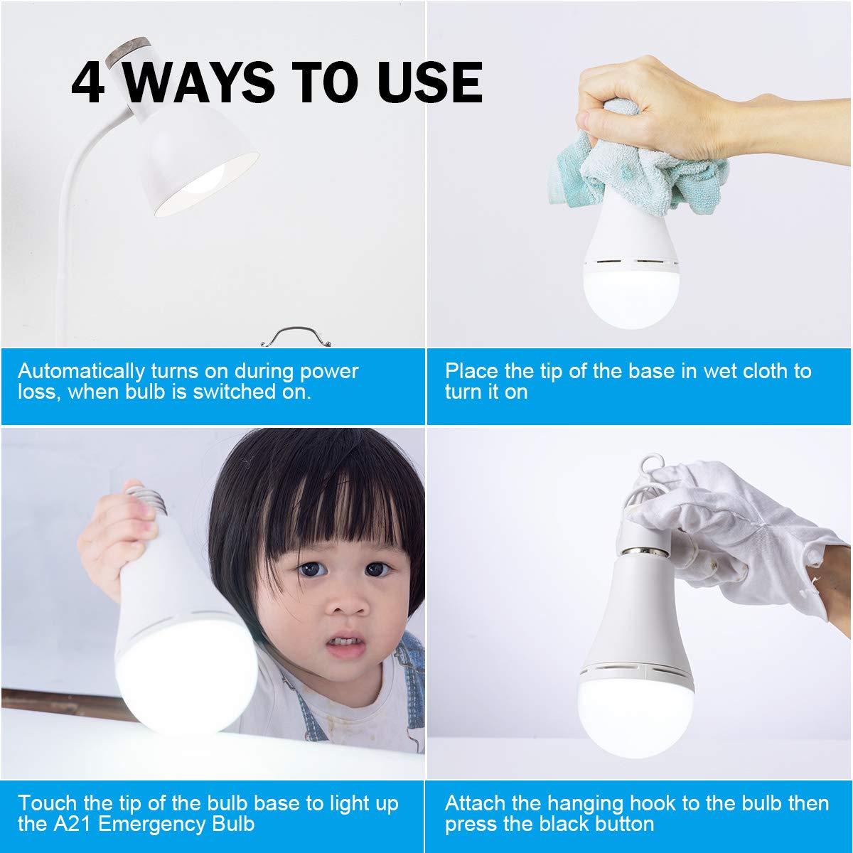 Holdwill eco-friendly emergency light provides battery backup.