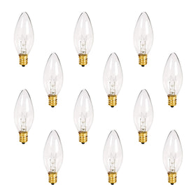 Holiday Joy C26 crystal-clear torpedo-tip bulb for elegant chandeliers and window candles