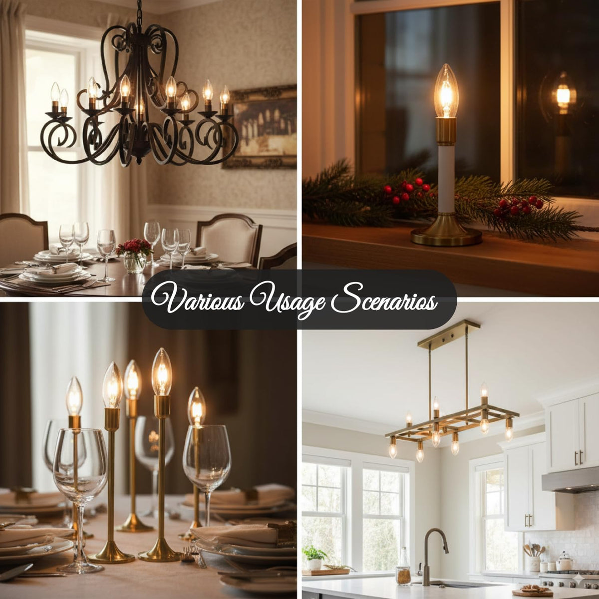 Crystal-clear glass night light bulb from Holiday Joy for indoor décor