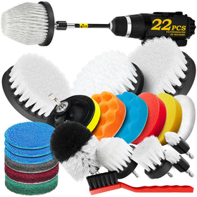 Holikme 22-piece drill brush attachments set for versatile cleaning tasks.
