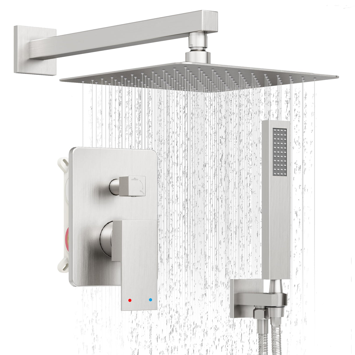 HoliSpa brushed-nickel 10inch rain showerhead for spa-like showers