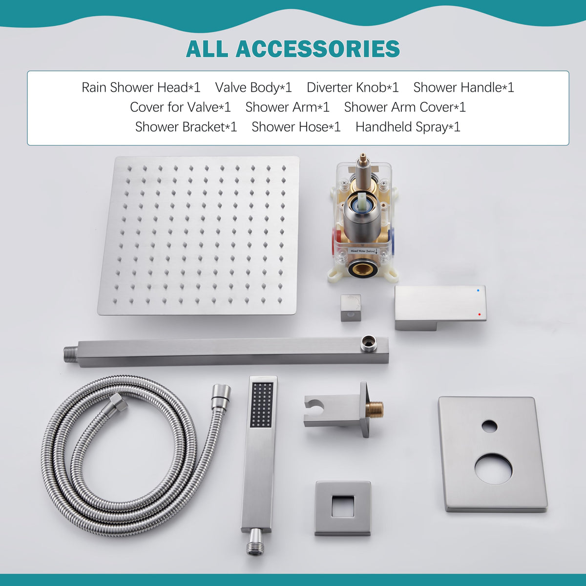 HoliSpa brushed-nickel complete-set for a cohesive bathroom upgrade