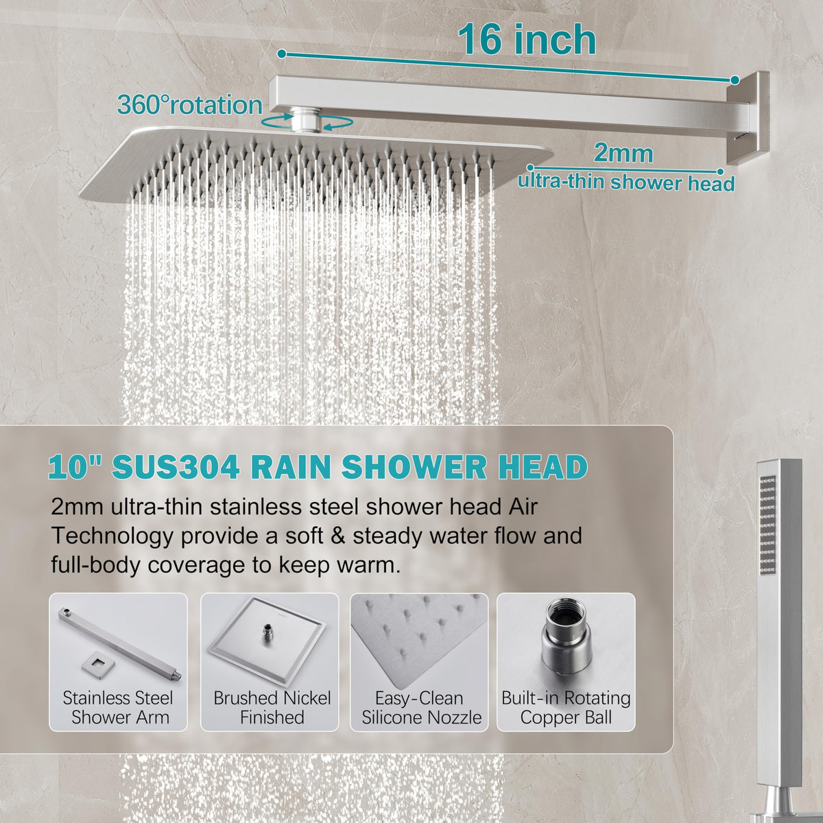 HoliSpa brushed-nickel valve-trim provides reliable temp control