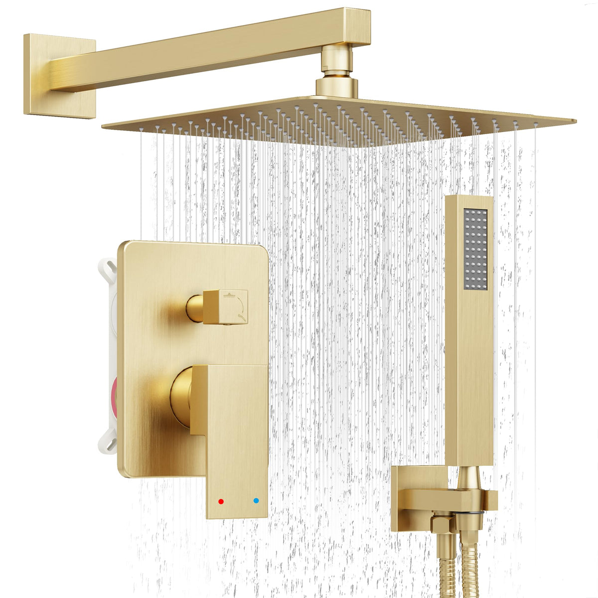 HoliSpa Gold Shower System 10-inch rain head for spa-like rainfall