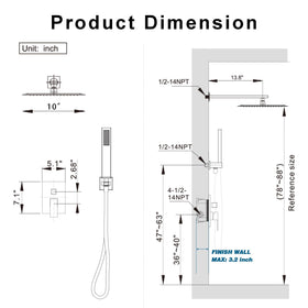 HoliSpa Gold Shower System brushed gold finish resists wear