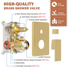 HoliSpa Gold Shower System shower hose for flexible installation