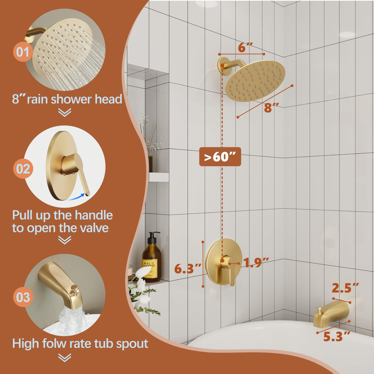 HoliSpa single-handle trim kit simplifies temperature and flow control