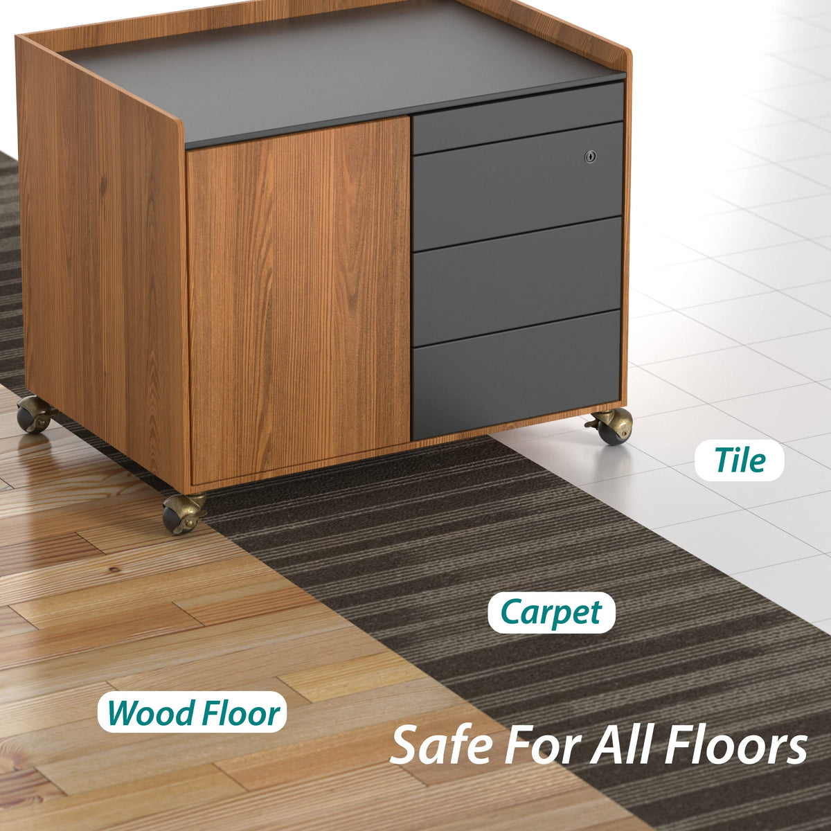 HOLKIE brass casters on wood floor rolling without marks