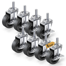 HOLKIE 3in locking caster wheels demonstrate secure, stable mobility for heavy workbenches.