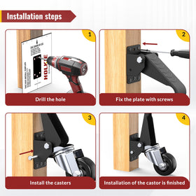 HOLKIE heavy-duty caster supports up to 1100 lbs for heavy benches.