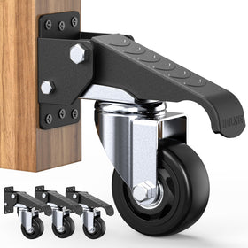 HOLKIE heavy-duty workbench caster with side-mounted pedal for effortless lifting.