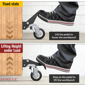 Per-caster load rating up to 900 lbs provides sturdy support.