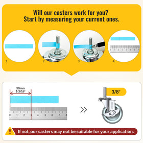 HOLKIE eight-pack caster set fits workbenches and carts.