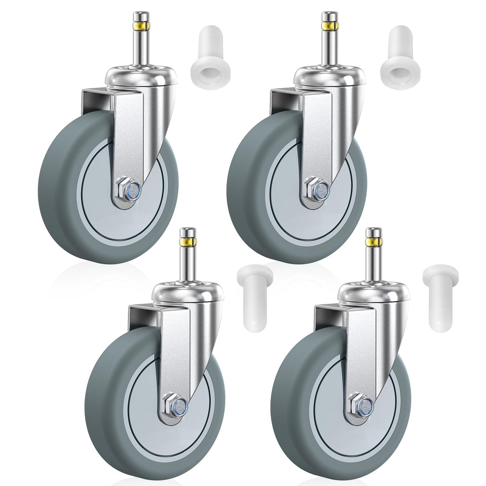 HOLKIE stem caster wheels 4in set ready for heavy-duty cart use