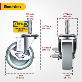 HOLKIE swivel 360deg caster enables smooth turning in tight spaces.