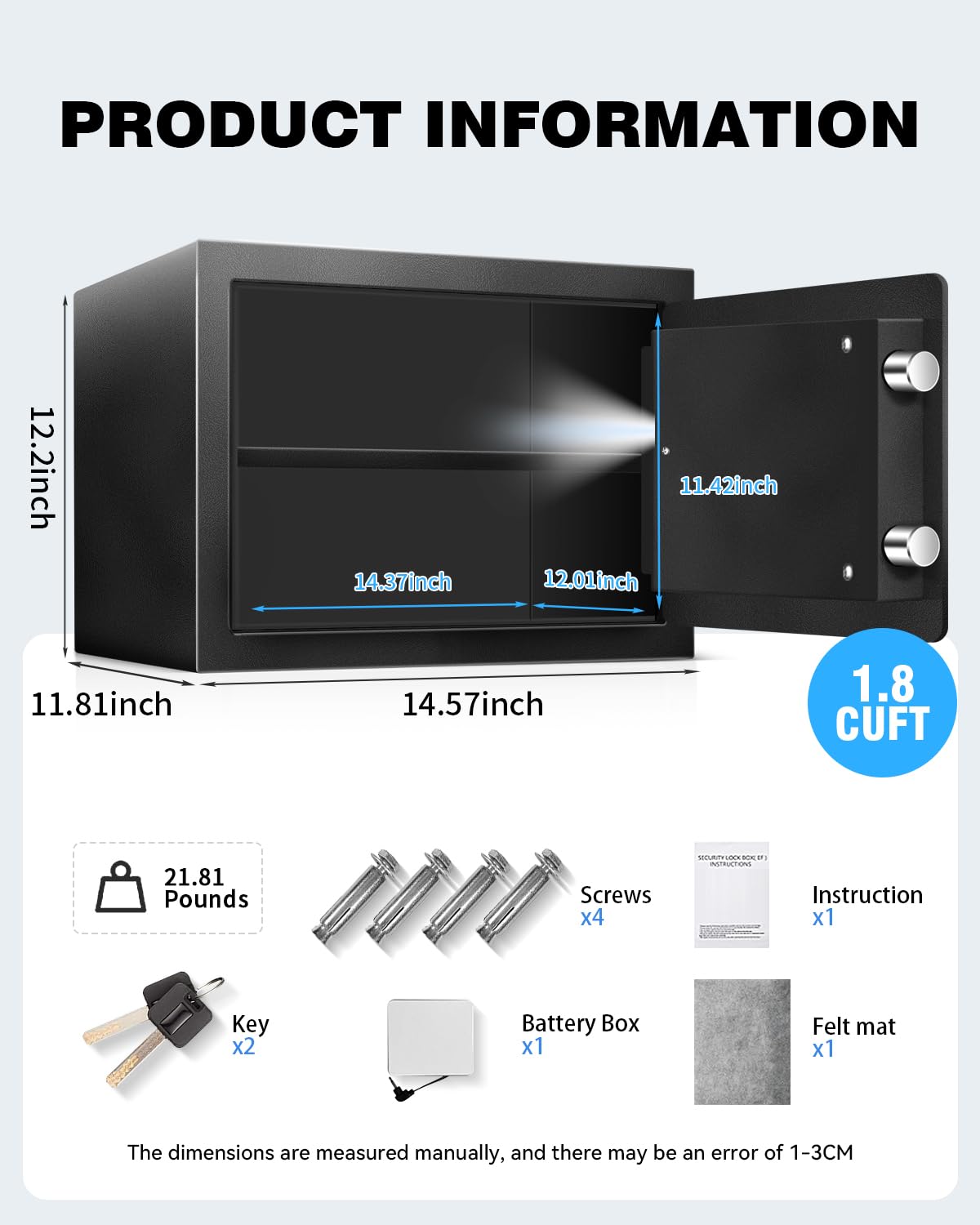 HOLOJOY compact safe fits discreetly in cabinets or closets