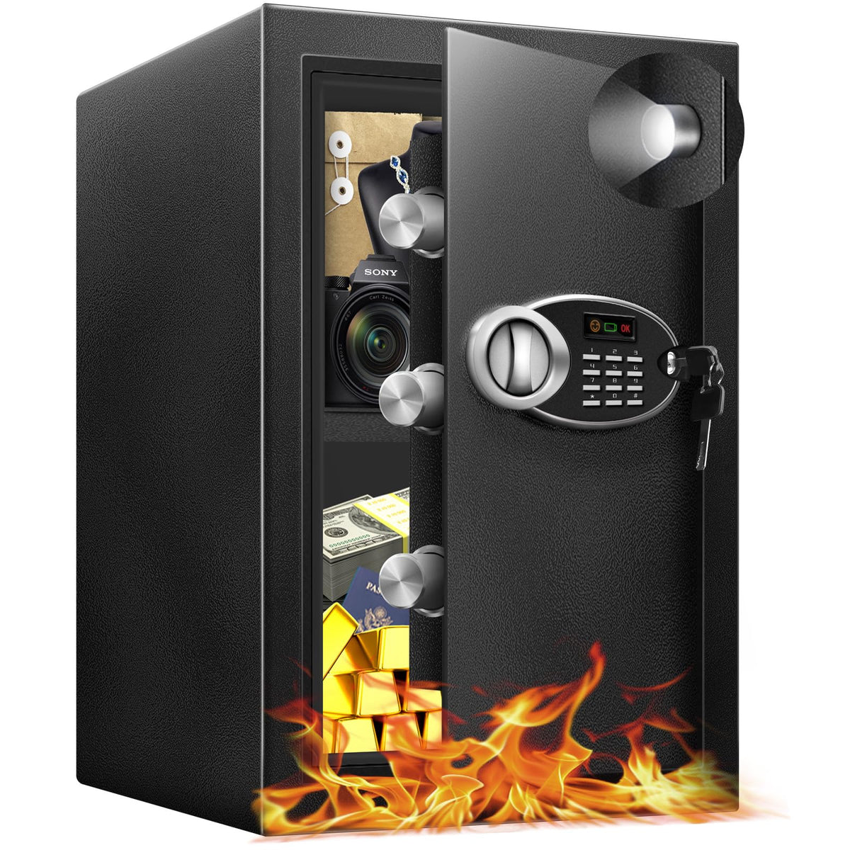HOLOJOY large safe box front view for secure access