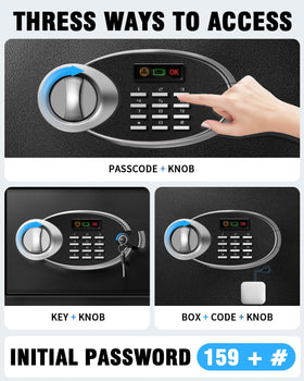 HOLOJOY wall-mount safe with pre-drilled holes eases home or office installation