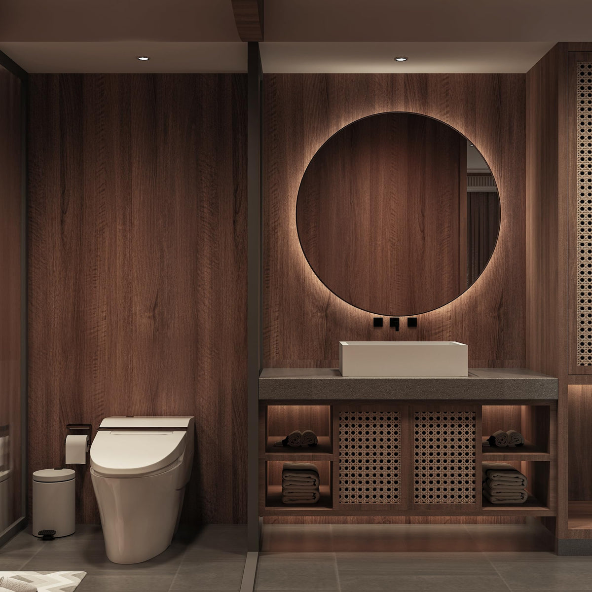 Holomey walnut wood wallpaper matte finish offers sophisticated, versatile styling