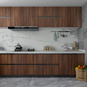 HOLOMEY walnut wood contact paper grid-back simplifies precise measuring and cutting.