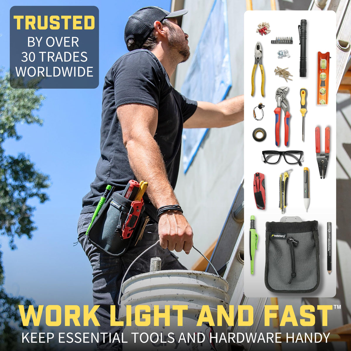 Holstery Big Joey Pro clip-on design enables quick on/off use.