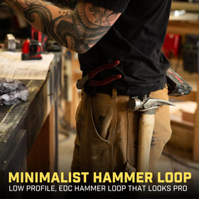 Holstery HammerMaster clip-on design fits belts and straps for fast tool access.