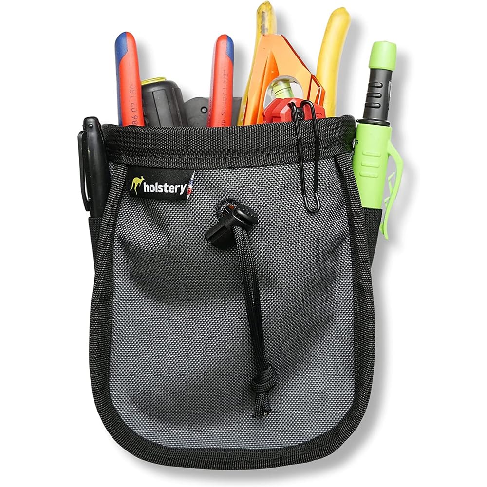 Holstery Joey Pouch Pro clipped to belt for fast tool access.