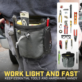 Holstery Joey Tool Belt Bag wide opening stores screws and bolts for easy reach