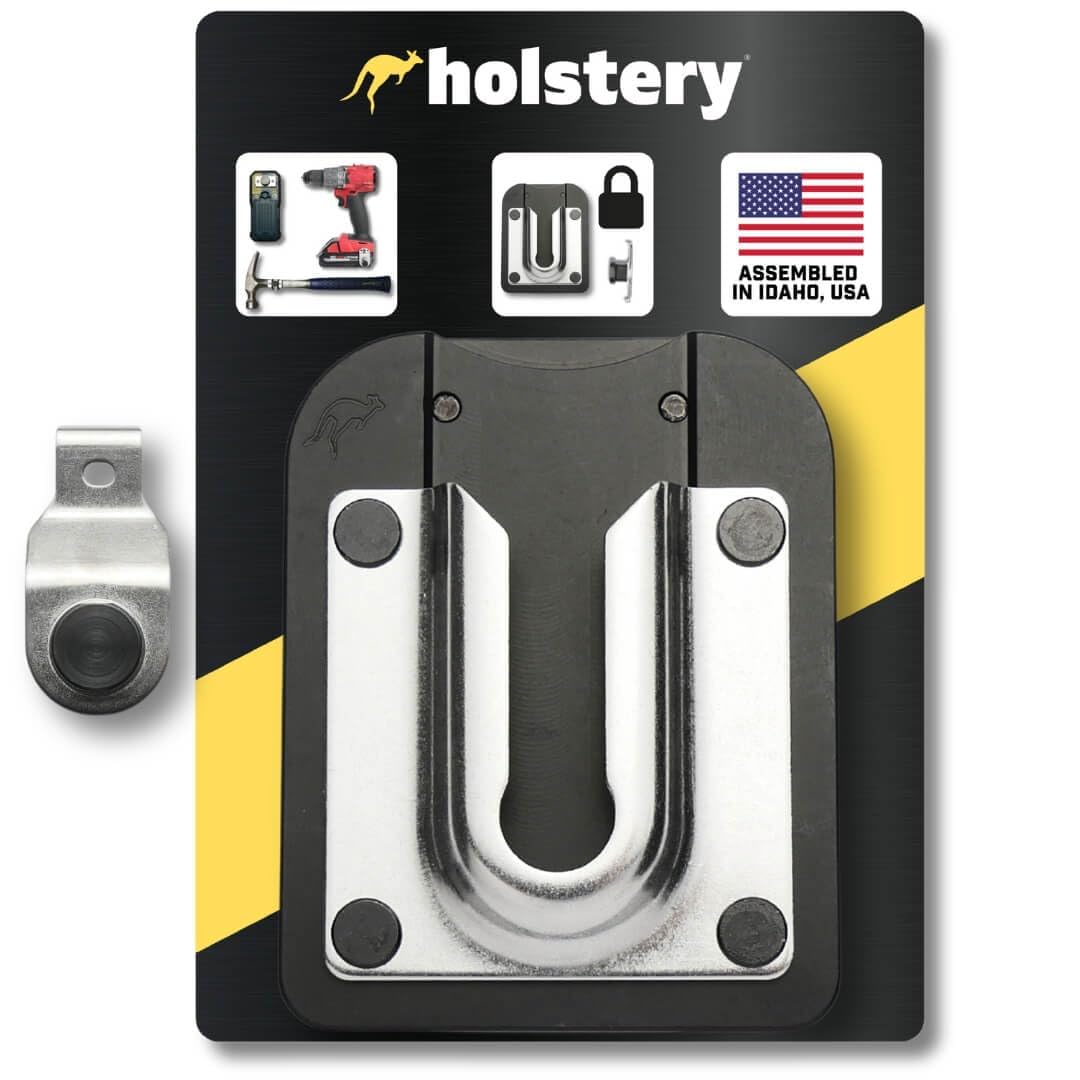 Holstery PinPal Pro belt clip enables secure, quick-access tool changes.