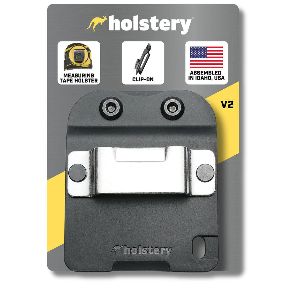 Holstery TapeMaster on belt demonstrates quick access and secure carry.