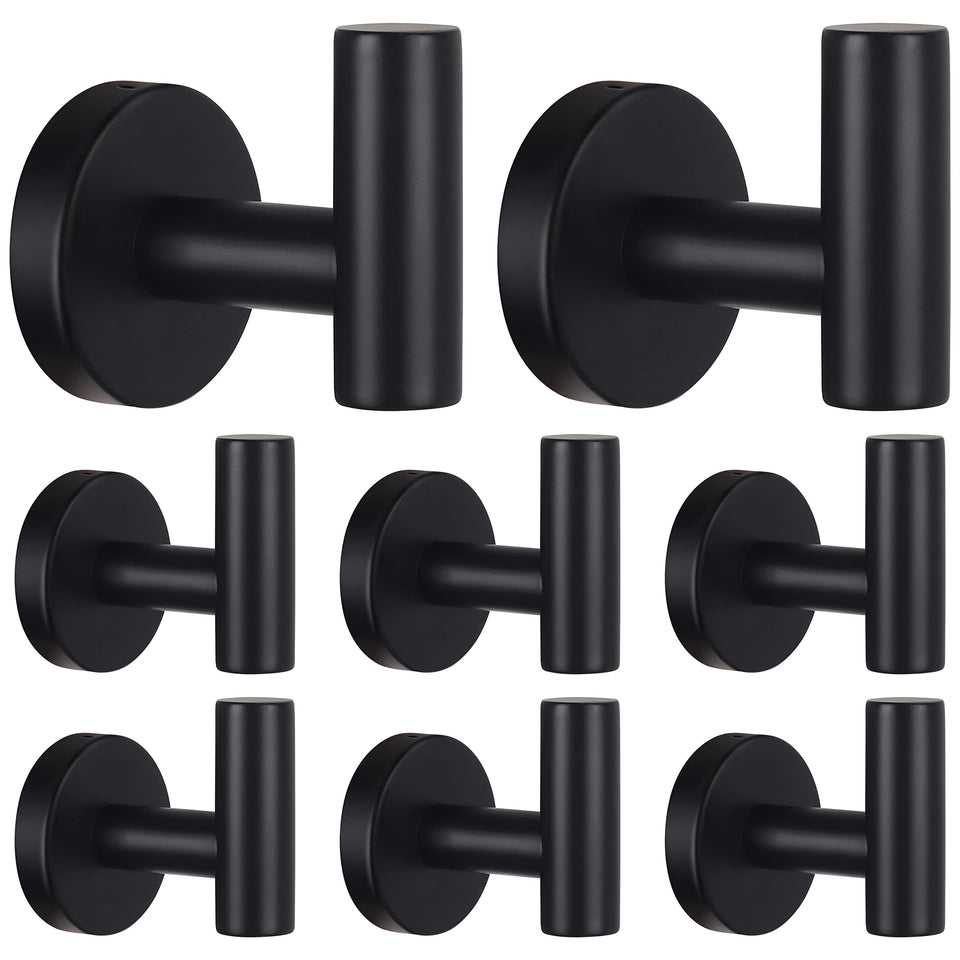 Homagic bathroom robe hook wall mount with durable matte black finish for towels