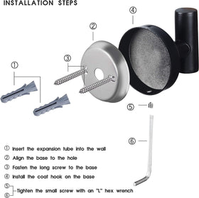Homagic matte black coat hook installed in bathroom for tidy spaces