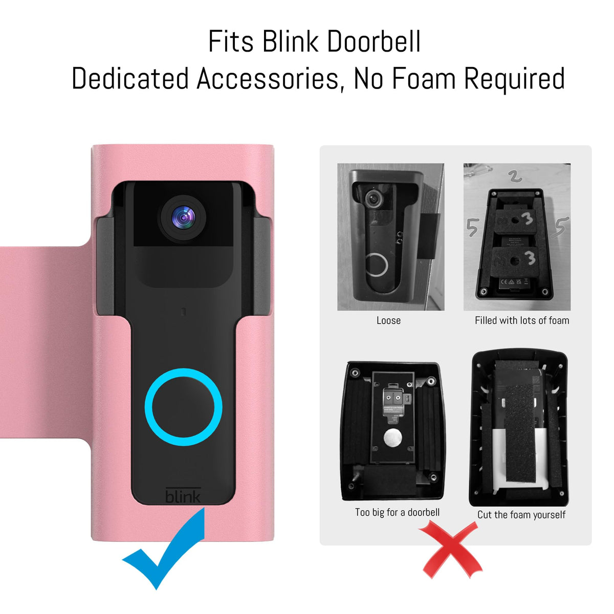 Homalor Ring Doorbell Mount no drill design preserves door surface.