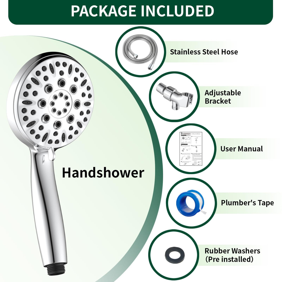 Homaqua 59-inch stainless steel hose offers flexible reach in any bathroom