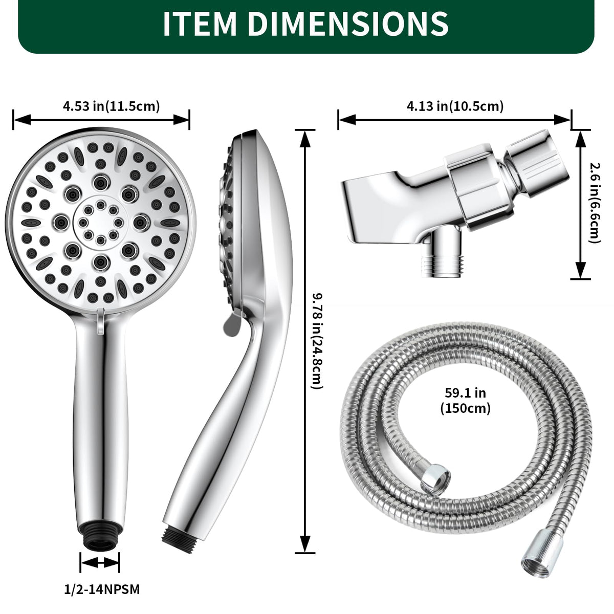Homaqua eco-friendly ABS material keeps the handheld shower light and durable