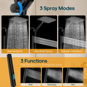 Hombeter brass ball joint provides smooth angle adjustment for comfortable showers.