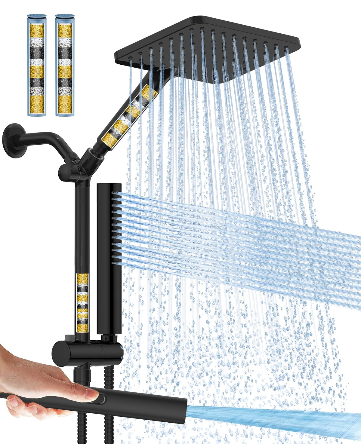 Hombeter filtered shower head with handheld combo delivering spa-like water quality