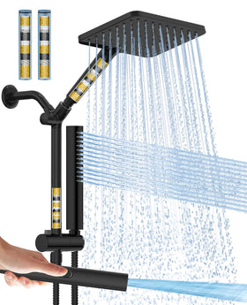 Hombeter filtered shower head with handheld combo delivering spa-like water quality
