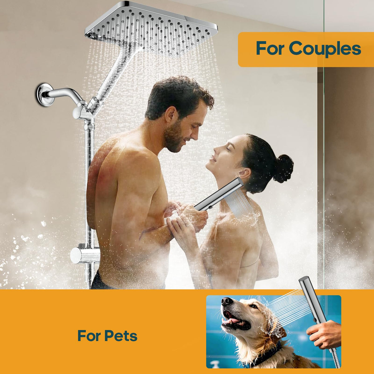 Hombeter handheld showerhead massage mode for a soothing rinse after a long day