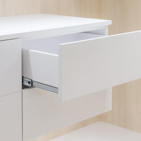 Homdiy 100 lb capacity slides support heavy kitchen and dresser drawers.