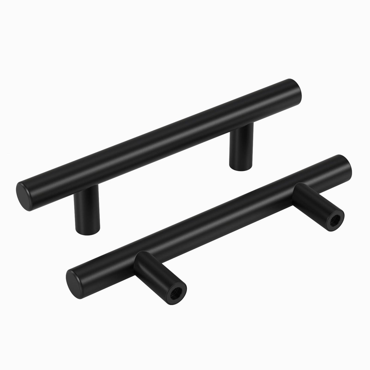 Homdiy black cabinet handles with 3inch hole center for easy kitchen upgrade.