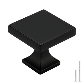 homdiy black square knob close-up showing matte finish ideal for modern cabinetry