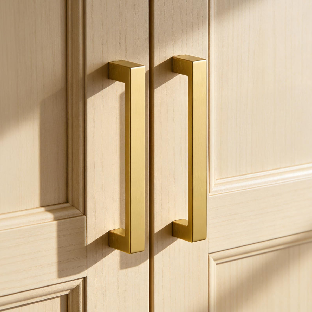 Homdiy brushed brass finish drawer pull suits warm and contemporary spaces.