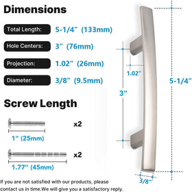 Homdiy brushed nickel arch drawer pulls for modern kitchen and bath.