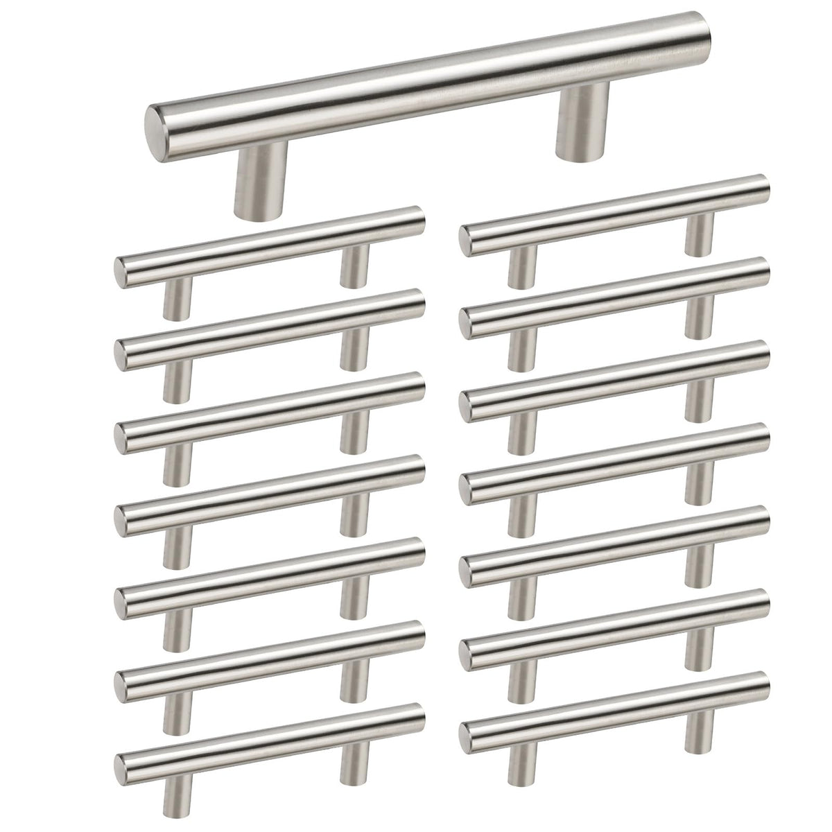 Homdiy brushed nickel cabinet pull 3in with safe rounded edges for kitchen use