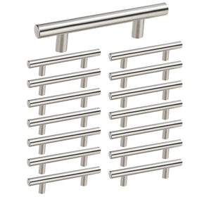 Homdiy brushed nickel cabinet pull 3in with safe rounded edges for kitchen use
