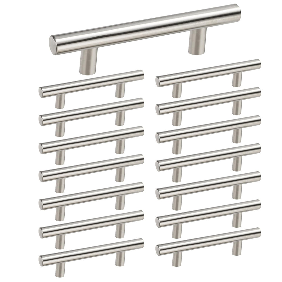 Homdiy brushed nickel cabinet pull 3in with safe rounded edges for kitchen use