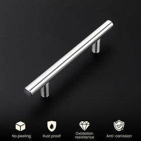 Homdiy brushed nickel drawer pull close up showing sturdy stainless steel